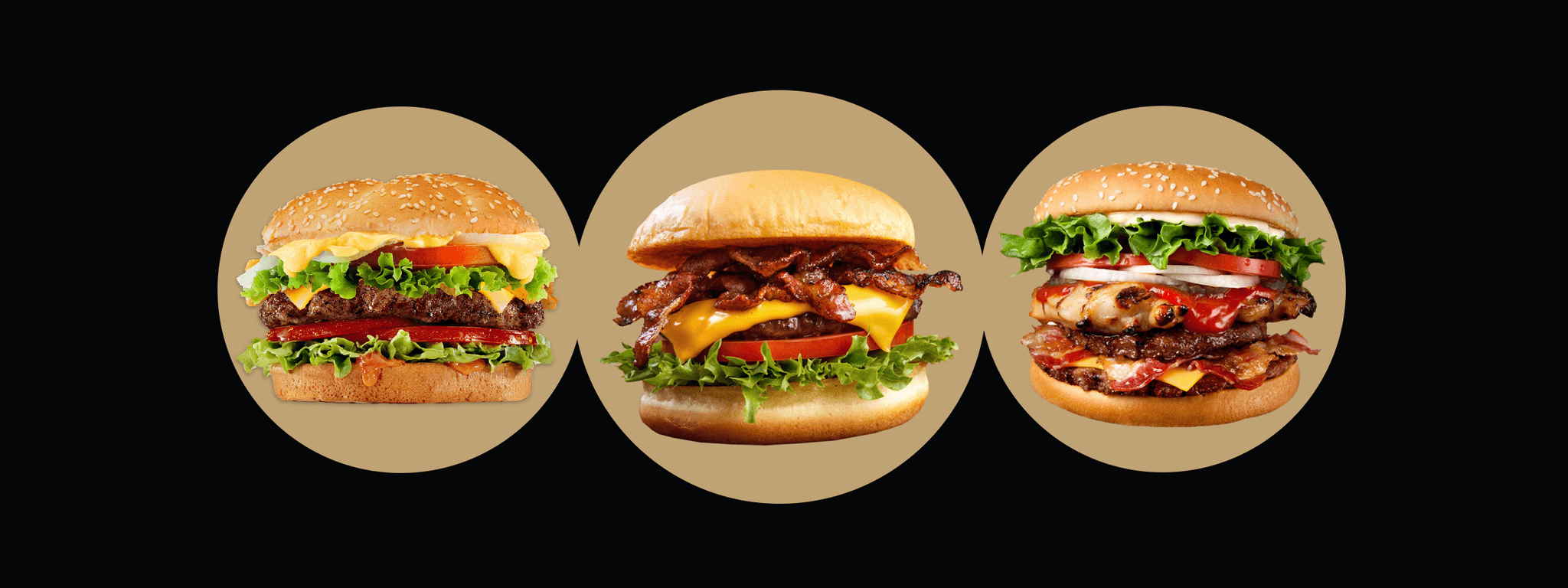 Burgers — a selection of dishes