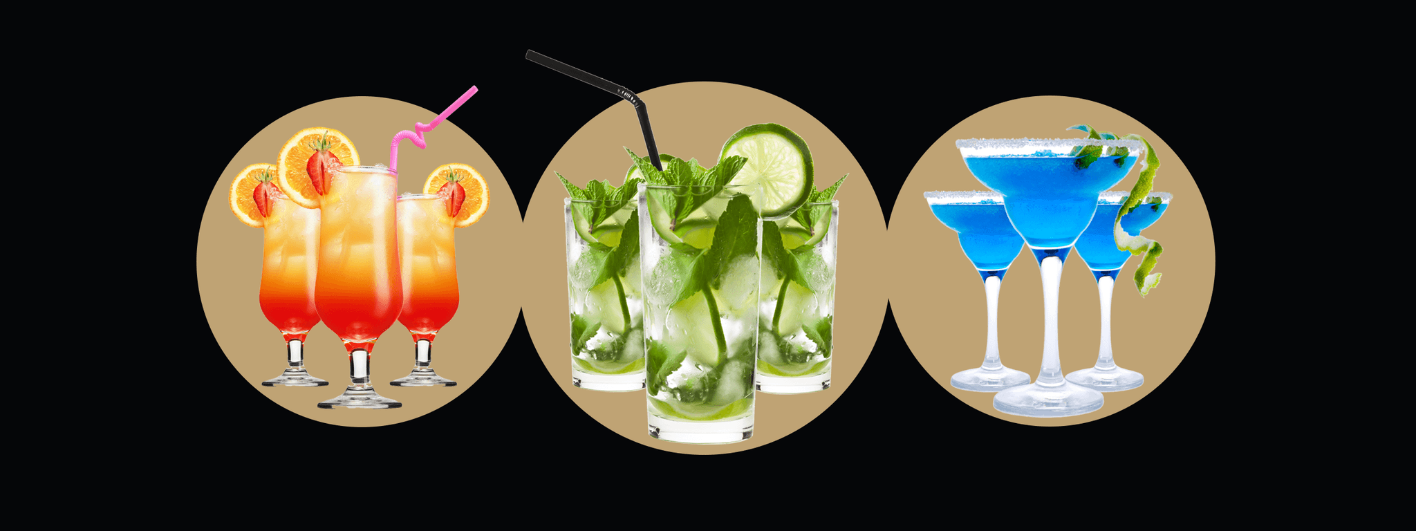 Mocktails — a selection of dishes