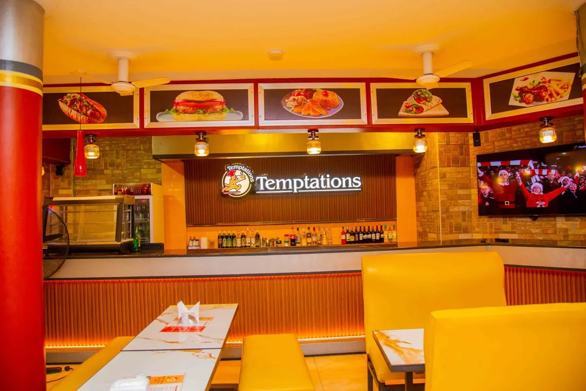 Temptations Food Court dining hall with booths and tables
